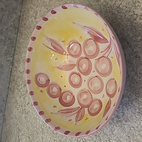 Handcrafted Pink and Yellow Ceramic Bowl Made In Italy - Picture 3 of 7